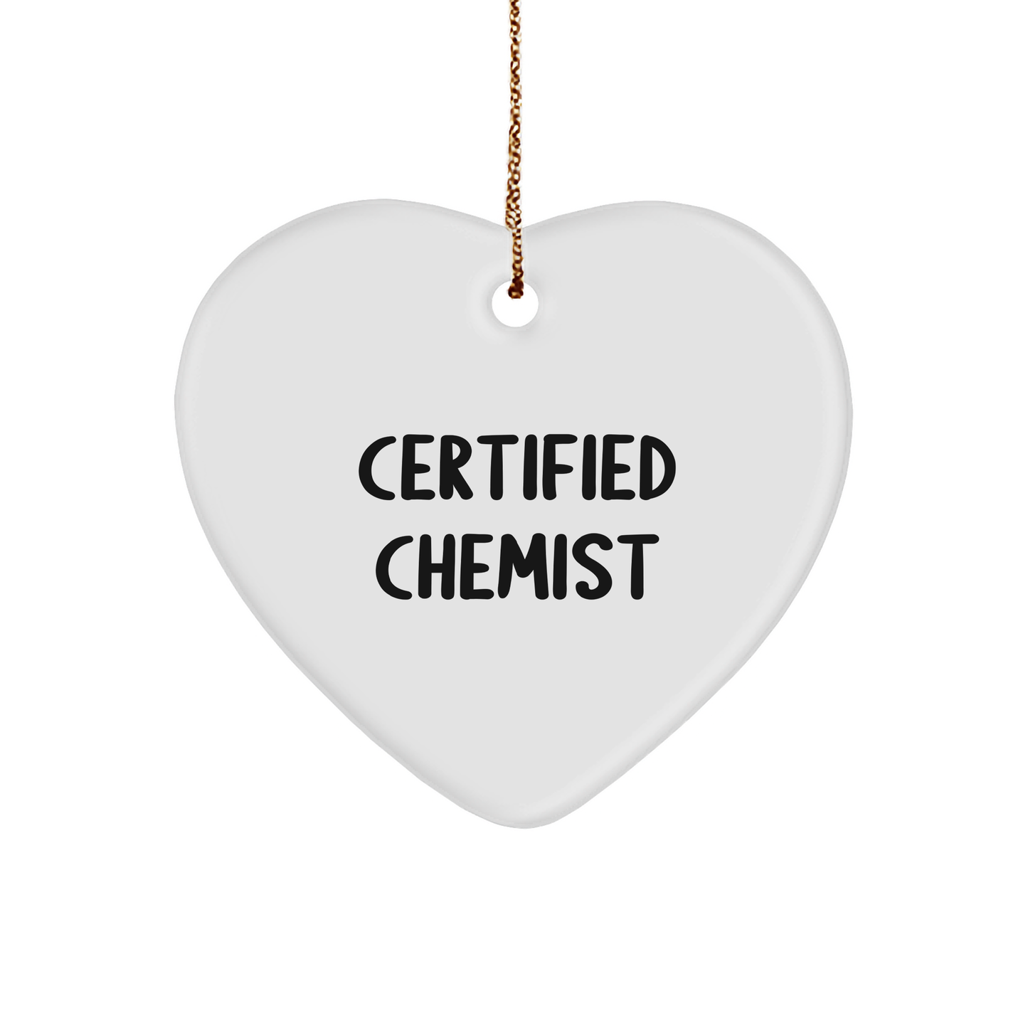 Funny Chemist Gifts - Heart Ornament for Christmas, 'A Lab of Love' Quote, Gifts from Men to Women, Family, Friends, Coworkers, Certified Chemist, Heart Shaped, 2.75\ - Image 1