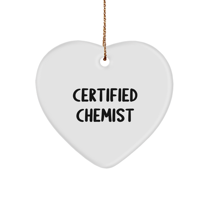 Funny Chemist Gifts - Heart Ornament for Christmas, 'A Lab of Love' Quote, Gifts from Men to Women, Family, Friends, Coworkers, Certified Chemist, Heart Shaped, 2.75\ - Image 1