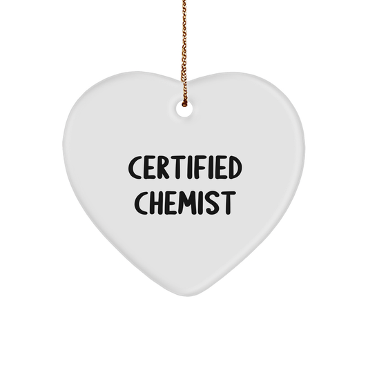 Funny Chemist Gifts - Heart Ornament for Christmas, 'A Lab of Love' Quote, Gifts from Men to Women, Family, Friends, Coworkers, Certified Chemist, Heart Shaped, 2.75\ - Image 1