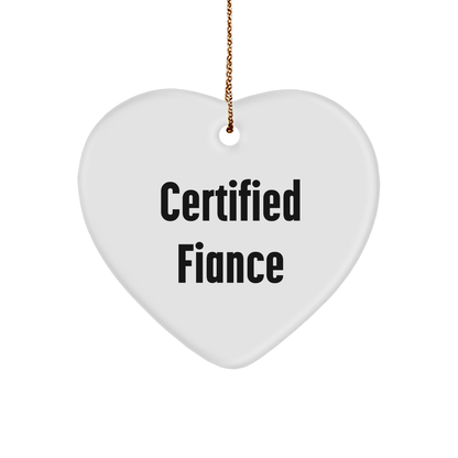 Funny Fiance Gifts from Men - Heart Ornament with Inspirational Quote for Christmas - Gifts for Fiance - Victory Thru Vision 
