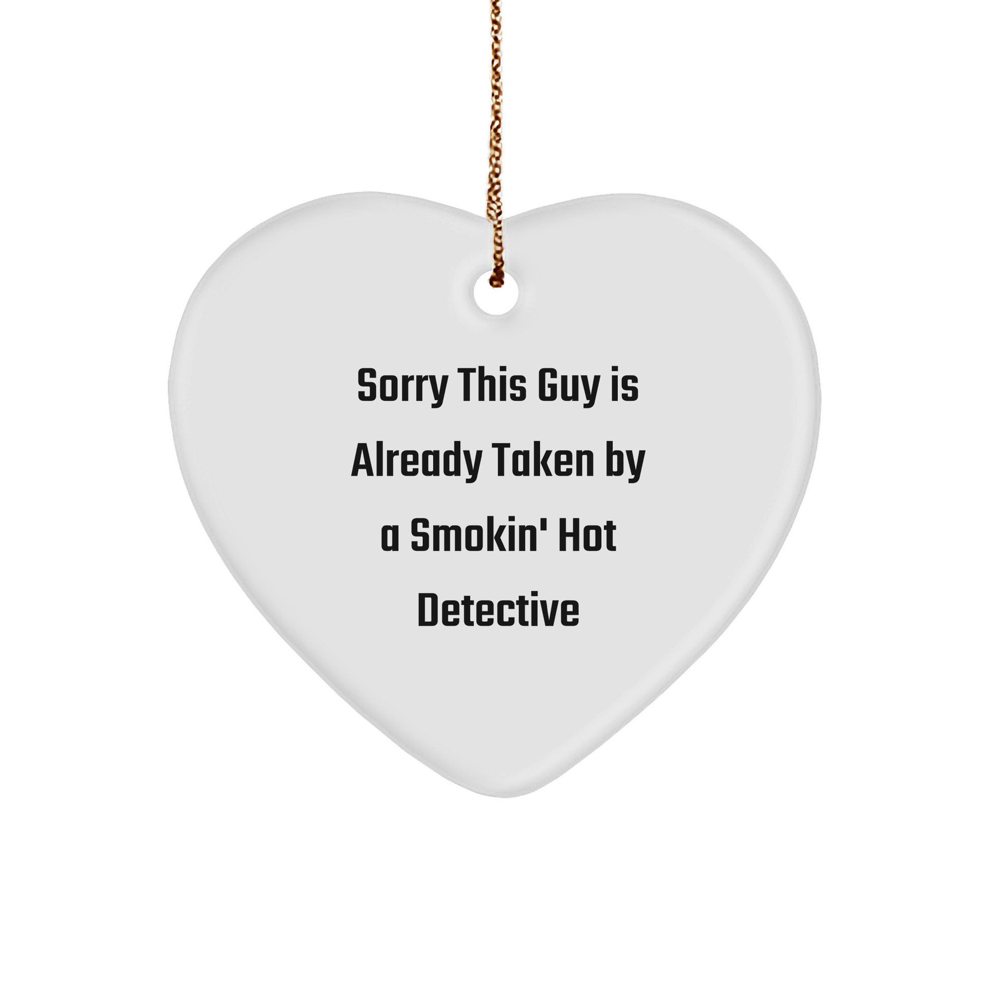 Funny Christmas Detective Heart Ornament Gifts from Men to Women Friends and Family - Victory Thru Vision 