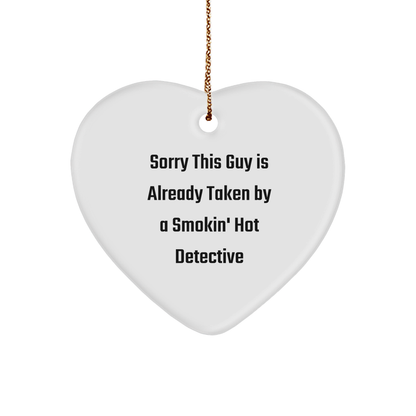 Funny Christmas Detective Heart Ornament Gifts from Men to Women Friends and Family - Victory Thru Vision 