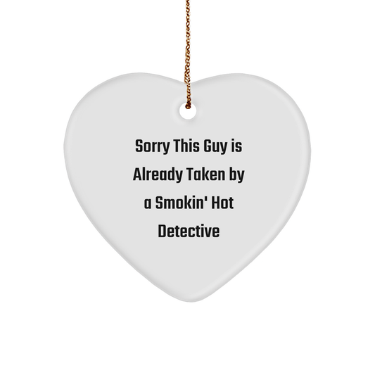 Funny Christmas Detective Heart Ornament Gifts from Men to Women Friends and Family - Victory Thru Vision 