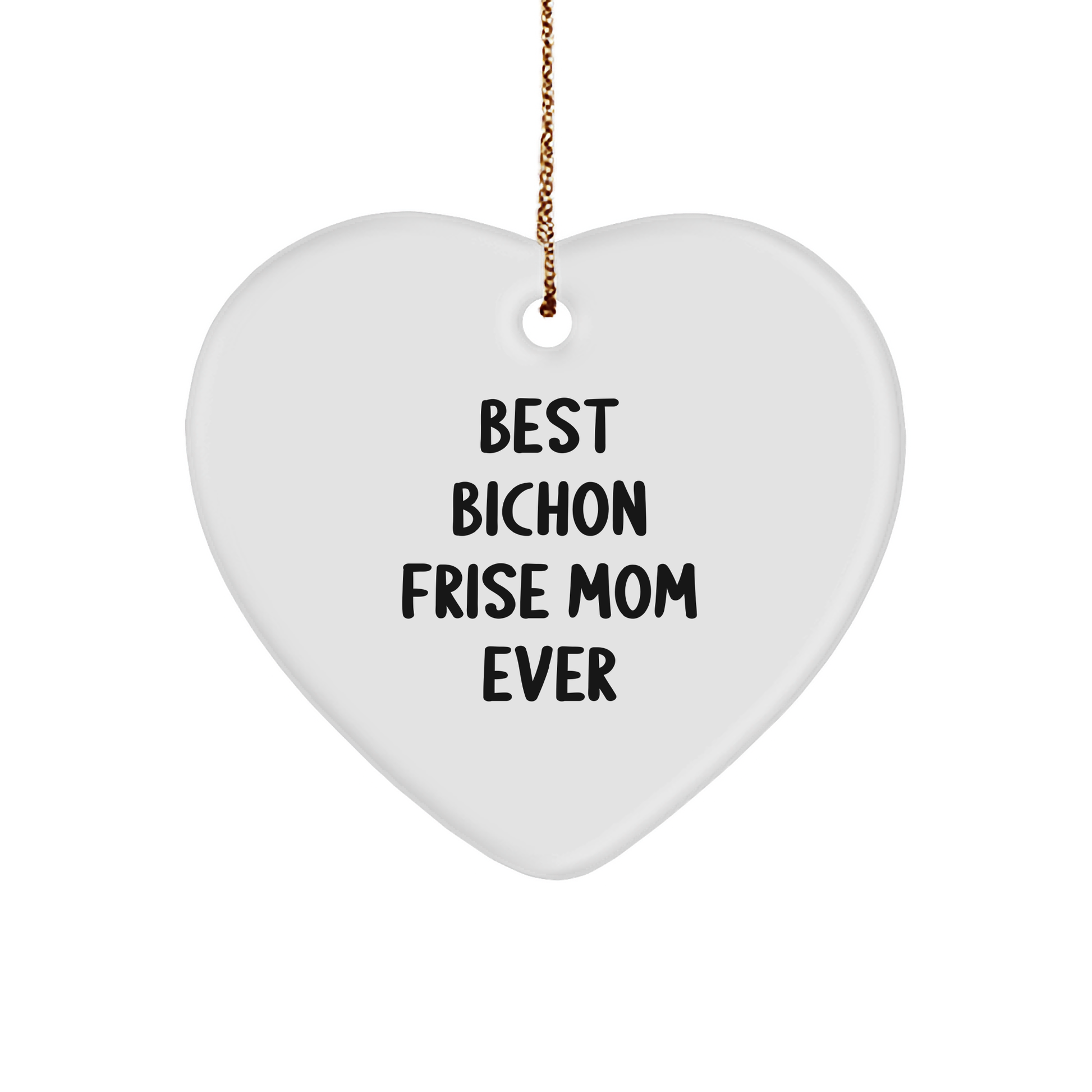 Bichon Frise Dog Mom Gifts from Friends, Unique Heart Ornament for Christmas - Victory Thru Vision 