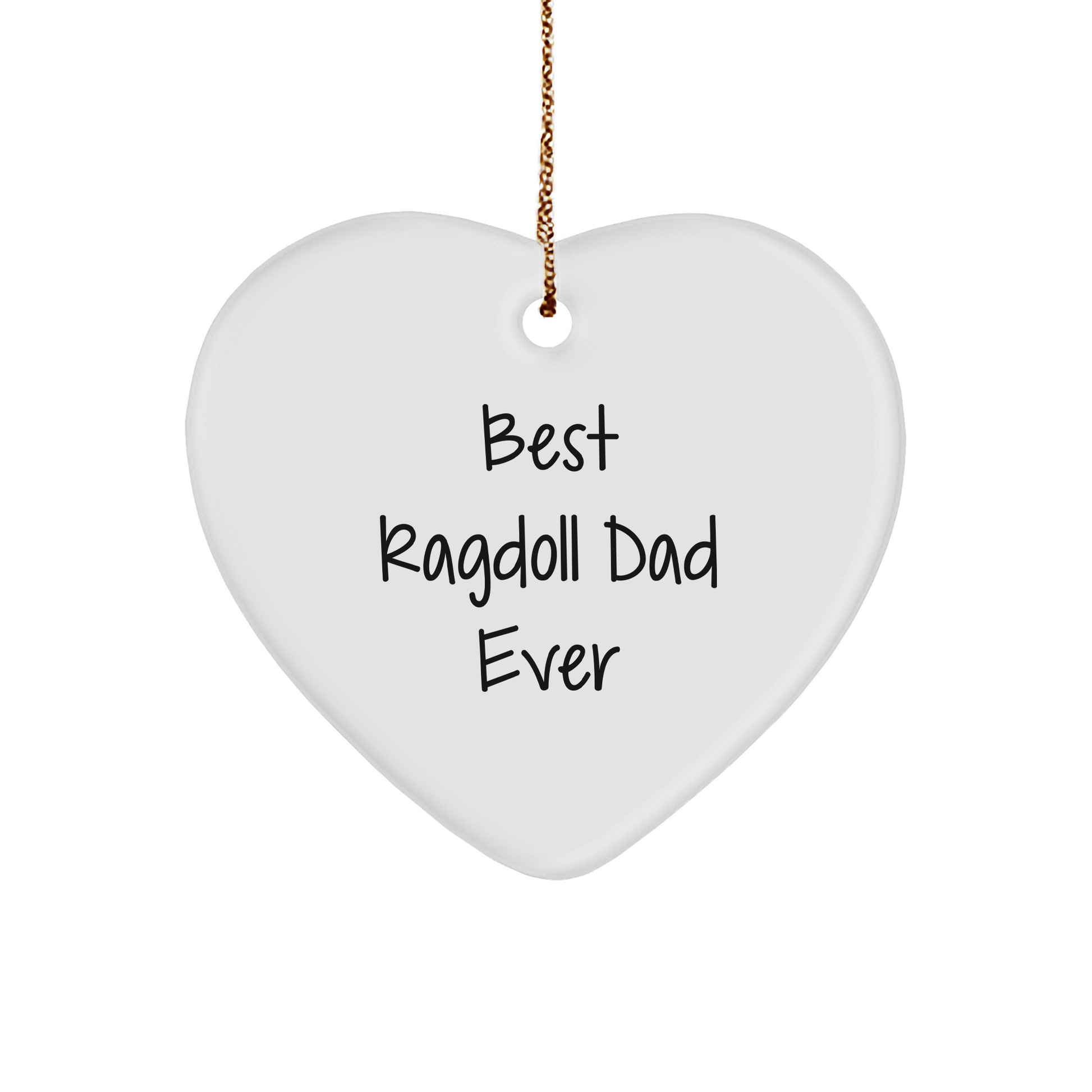 Ragdoll Cat Dad Gifts from Men, Best Ragdoll Dad Ever Heart Ornament for Christmas - Image 1