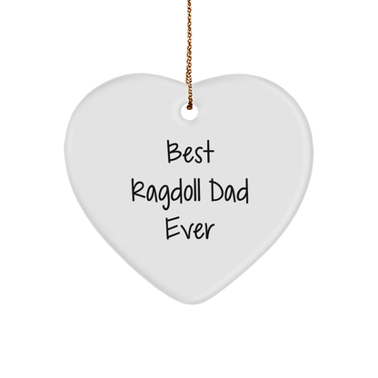 Ragdoll Cat Dad Gifts from Men, Best Ragdoll Dad Ever Heart Ornament for Christmas - Image 1