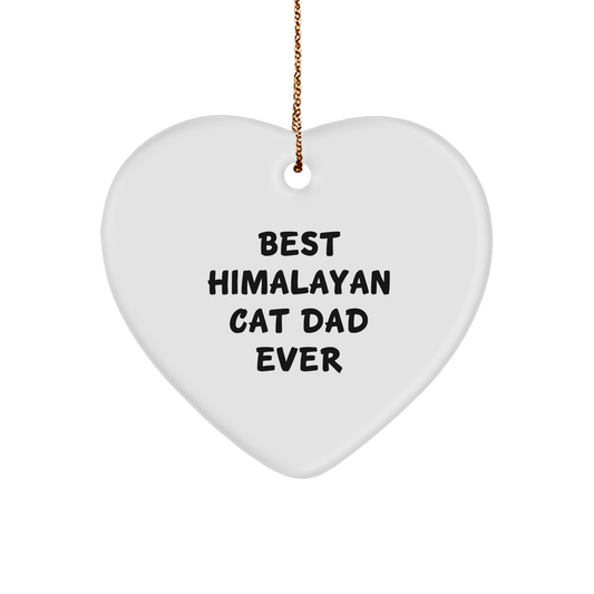 Gifts from Himalayan Cat Dads, Best Himalayan Cat Dad Ever Heart Ornament, Perfect Christmas Unique Gift for Himalayan Cat Lovers - Image 1