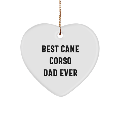Cane Corso Dog Lover Gifts from Dad to Cane Corso Dog - Heart Ornament for Christmas - Victory Thru Vision 