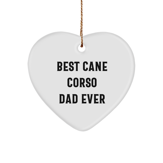 Cane Corso Dog Lover Gifts from Dad to Cane Corso Dog - Heart Ornament for Christmas - Victory Thru Vision 
