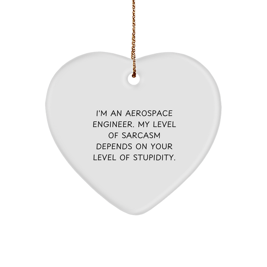 Aerospace Engineer Sarcasm Gift Heart Ornament - Funny Unique Christmas Unique Gifts for Aerospace Engineers and Space Lovers - Inspirational Funny Quote for Engineer's Home Decor - Image 1