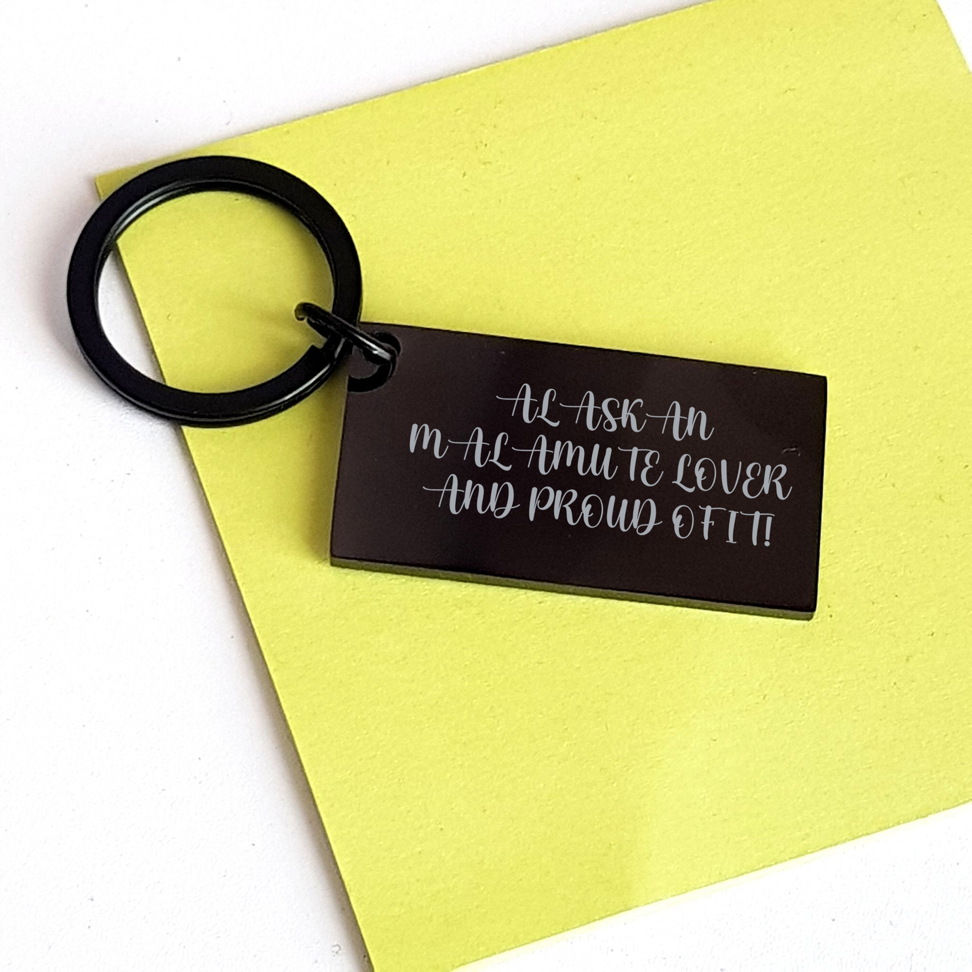 Alaskan Malamute Dog Lovers Keychain, Funny Quote Gifts from Men for Alaskan Malamute Dog Owners on Father's Day, Stainless Steel Keyring - Image 3