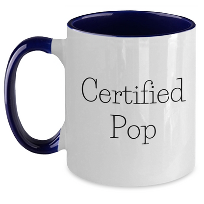 Funny Pop Gifts from Friends and Family for Father's Day - Two Tone Coffee Mug with Inspirational Quote, 11oz, Ceramic, Microwave and Dishwasher Safe - Victory Thru Vision 