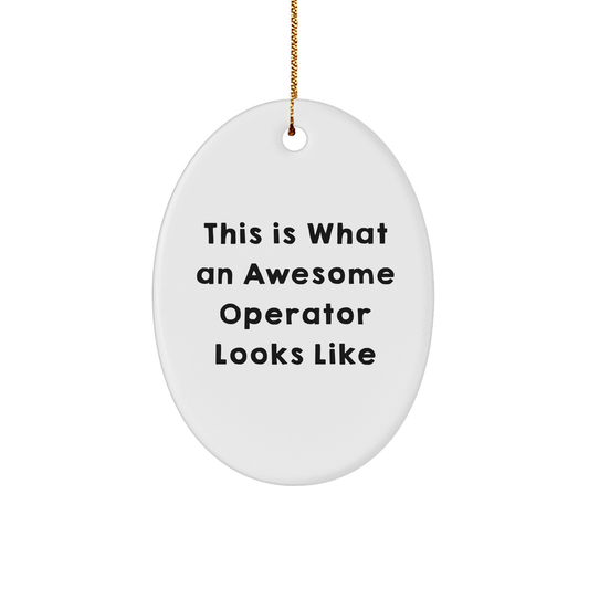 Funny Operator Gifts from Friends, Christmas Unique Oval Ornament with Quote 'This Is What An Awesome Operator Looks Like', for Men, Women, Coworkers, Family - Victory Thru Vision 