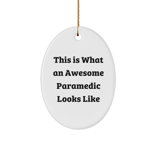 Rescue Worker Appreciation Gifts from Friends, Funny Oval Ornament This Is What An Awesome Rescue Worker Looks Like, Christmas Unique Gifts for Rescue Worker - Image 1