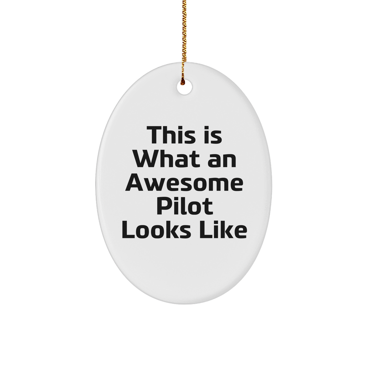 Funny Pilot Gifts for Women from Friends and Family - This Is What An Awesome Pilot Looks Like Oval Ornament for Christmas - Victory Thru Vision 