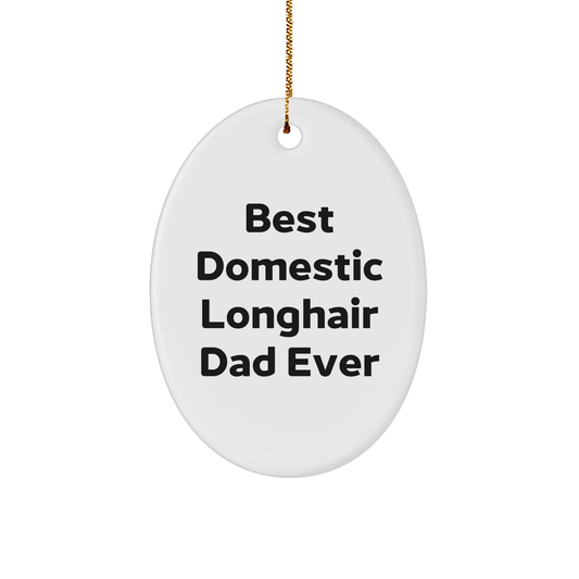 Best Domestic Longhair Dad Ever Oval Ornament Gifts for Cat Lovers - Funny Domestic Longhair Cat Enthusiast Gifts for Christmas - Image 1