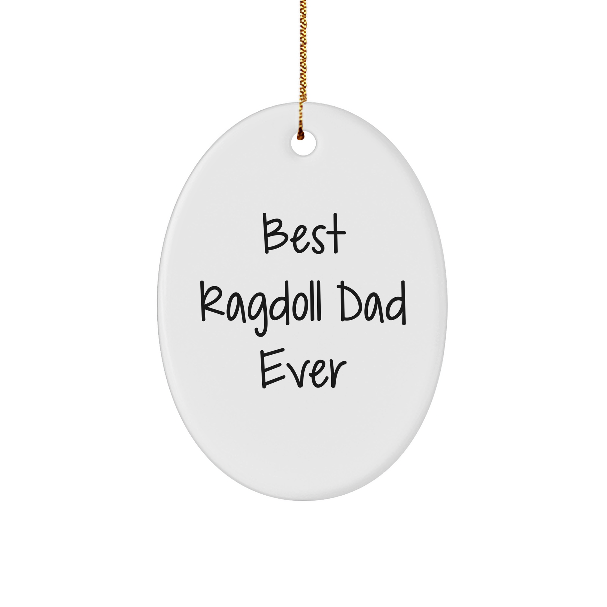Ragdoll Cat Dad Gifts from Men to Best Ragdoll Dad Ever Oval Ornament Christmas Unique - Image 1