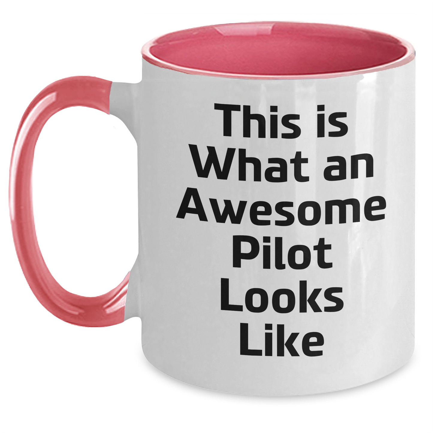 Funny Pilot Gift from Men to Pilot, Two Tone Coffee Mug with Quote 'This Is What An Awesome Pilot Looks Like', Father's Day Unique Gifts - Victory Thru Vision 