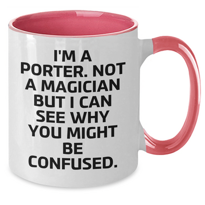 Porter Humorous Quote Two Tone Coffee Mugs, Gifts from Friends and Family for Him, Father's Day Unique Gifts - Victory Thru Vision 