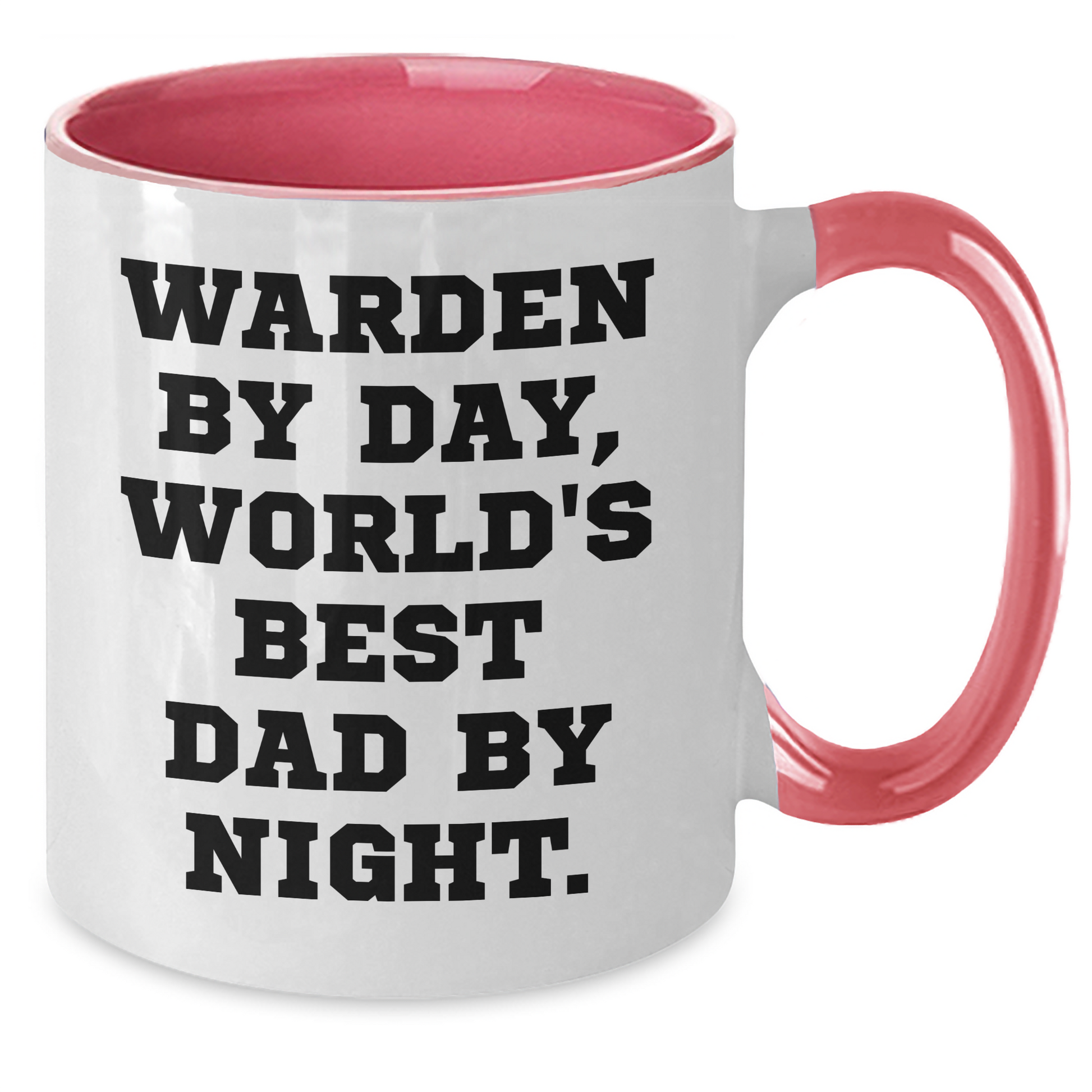 Warden By Day, Funny Two Tone Coffee Mugs Gifts for Men from Dad, Unique Father's Day Unique Gifts - Victory Thru Vision 