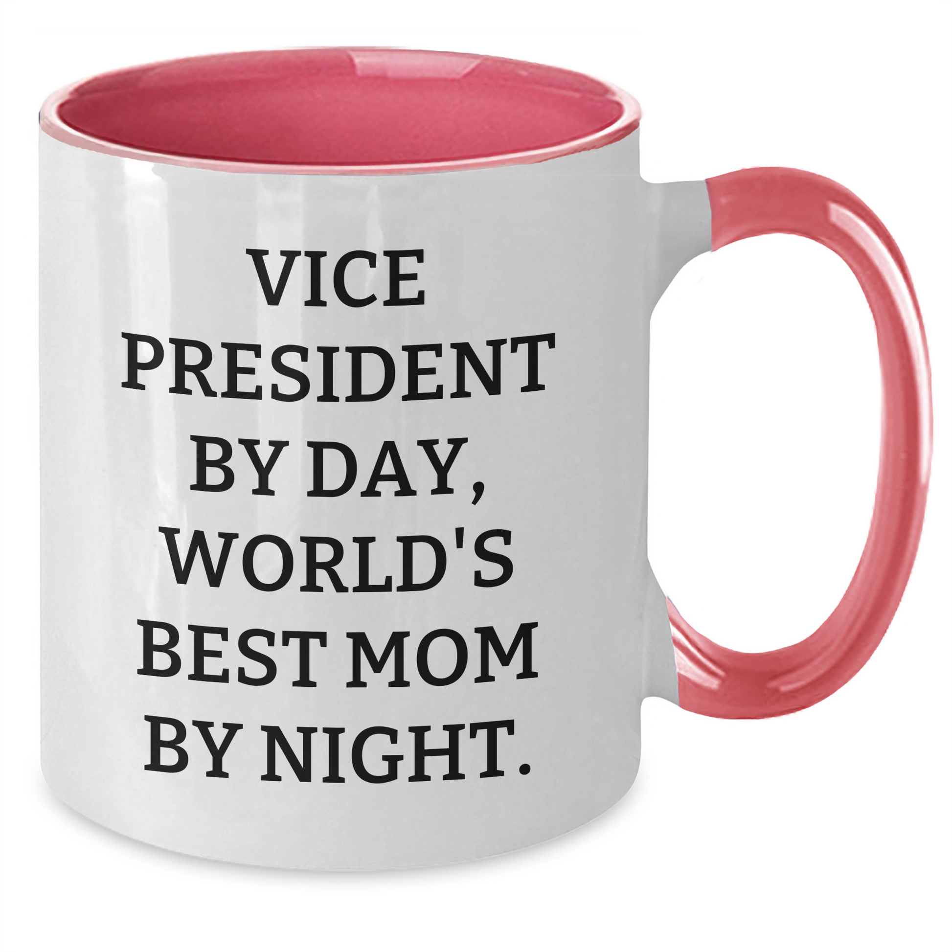 Vice President Gifts Funny Two Tone Coffee Mug, 'Vice President By Day, World's Best Mom By Night.', Father's Day Unique Gifts for Men, Funny Vice President Mugs from Friends and Family - Additional