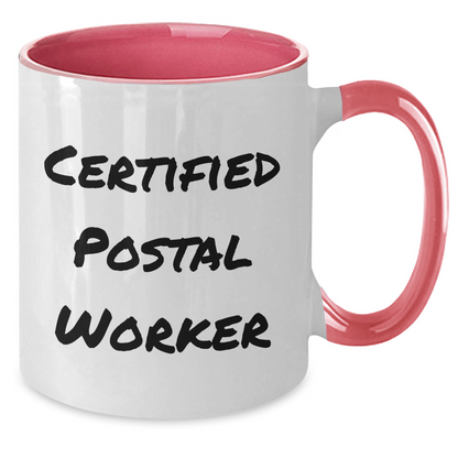 Funny Quote Gifts from Friends to Postal Worker - Two Tone Coffee Mug for Father's Day - Victory Thru Vision 