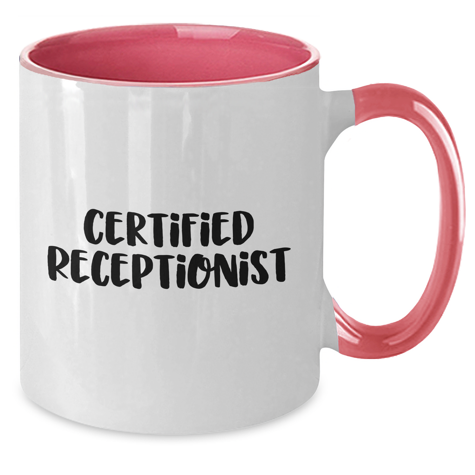 Funny Certified Receptionist Gifts from Men to Friends - Unique Two Tone Coffee Mug for Father's Day - Victory Thru Vision 