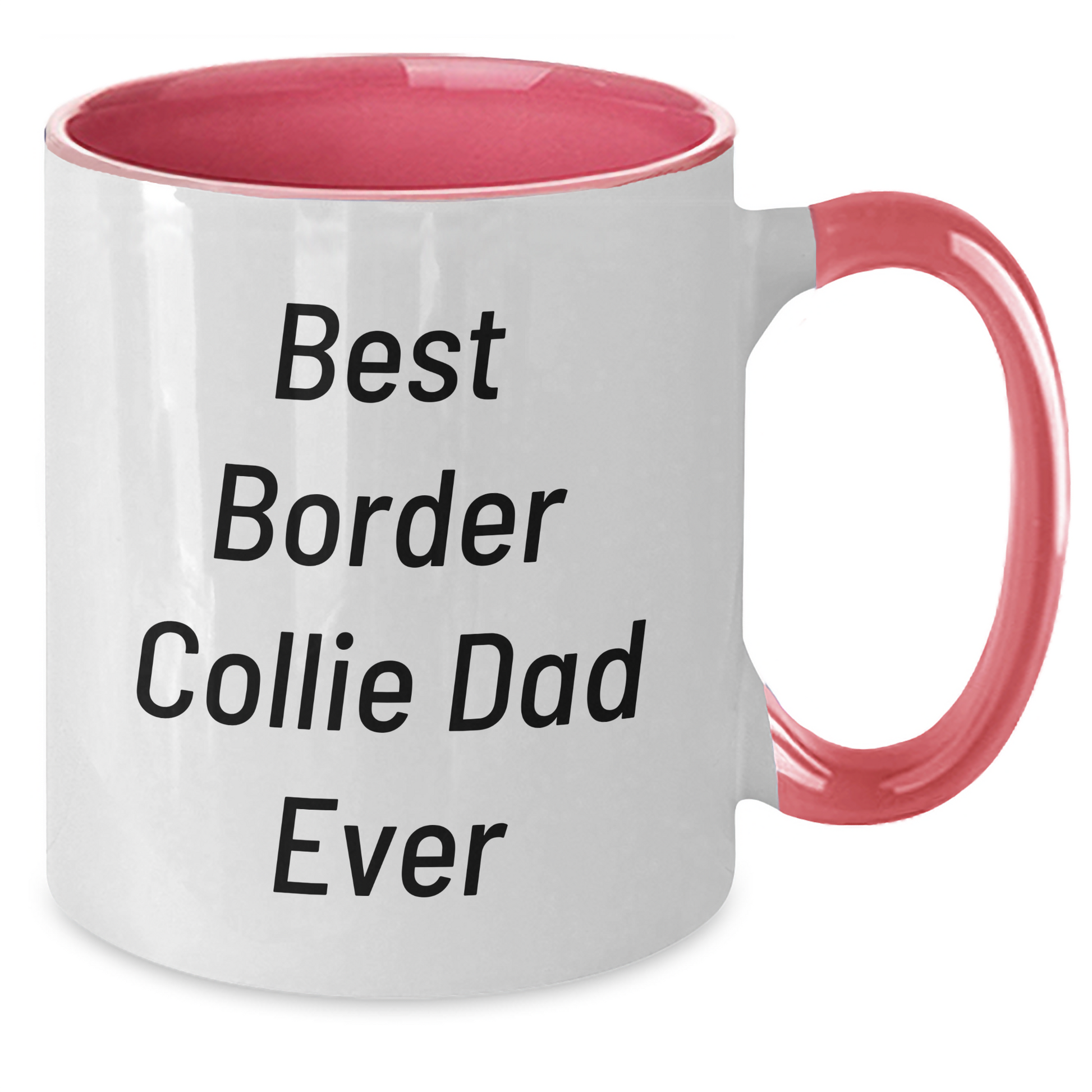 Funny Border Collie Dog Gifts for Best Dad Ever Two Tone Coffee Mug, Gifts from Friends and Family for Father's Day - Victory Thru Vision 