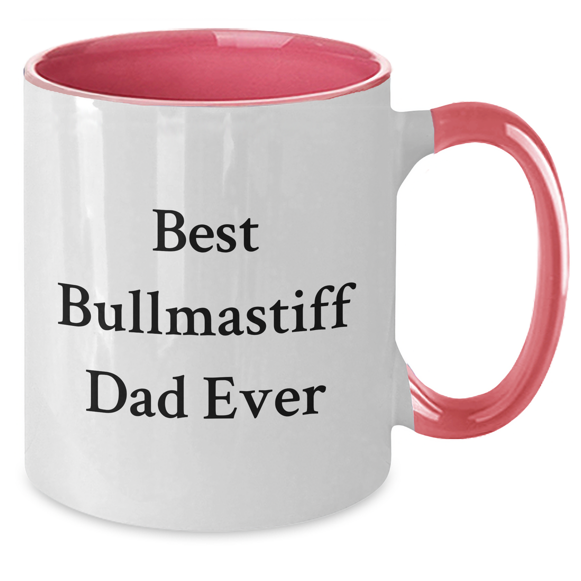 Bullmastiff Dog Gifts, Best Bullmastiff Dad Ever, Funny Two Tone Coffee Mug, Father's Day Unique Gifts from Family - Victory Thru Vision 