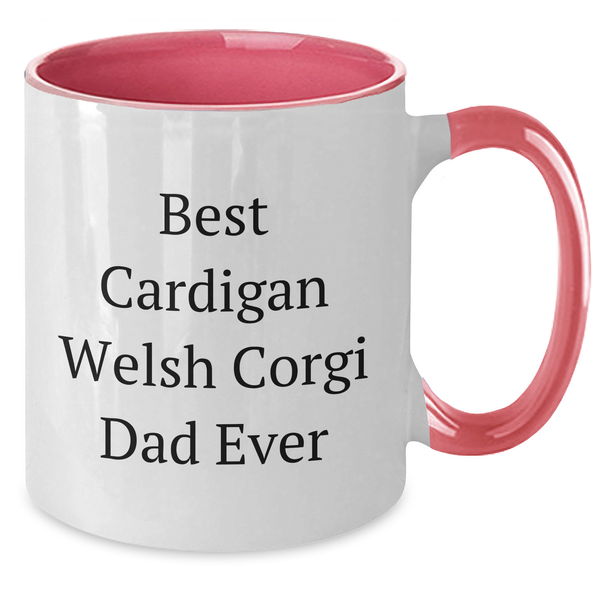 Funny Cardigan Welsh Corgi Dad Mugs, Gifts from Friends and Family for Him, Best Cardigan Welsh Corgi Dad Ever Quote, Two Tone Coffee Mug for Father's Day - Victory Thru Vision 