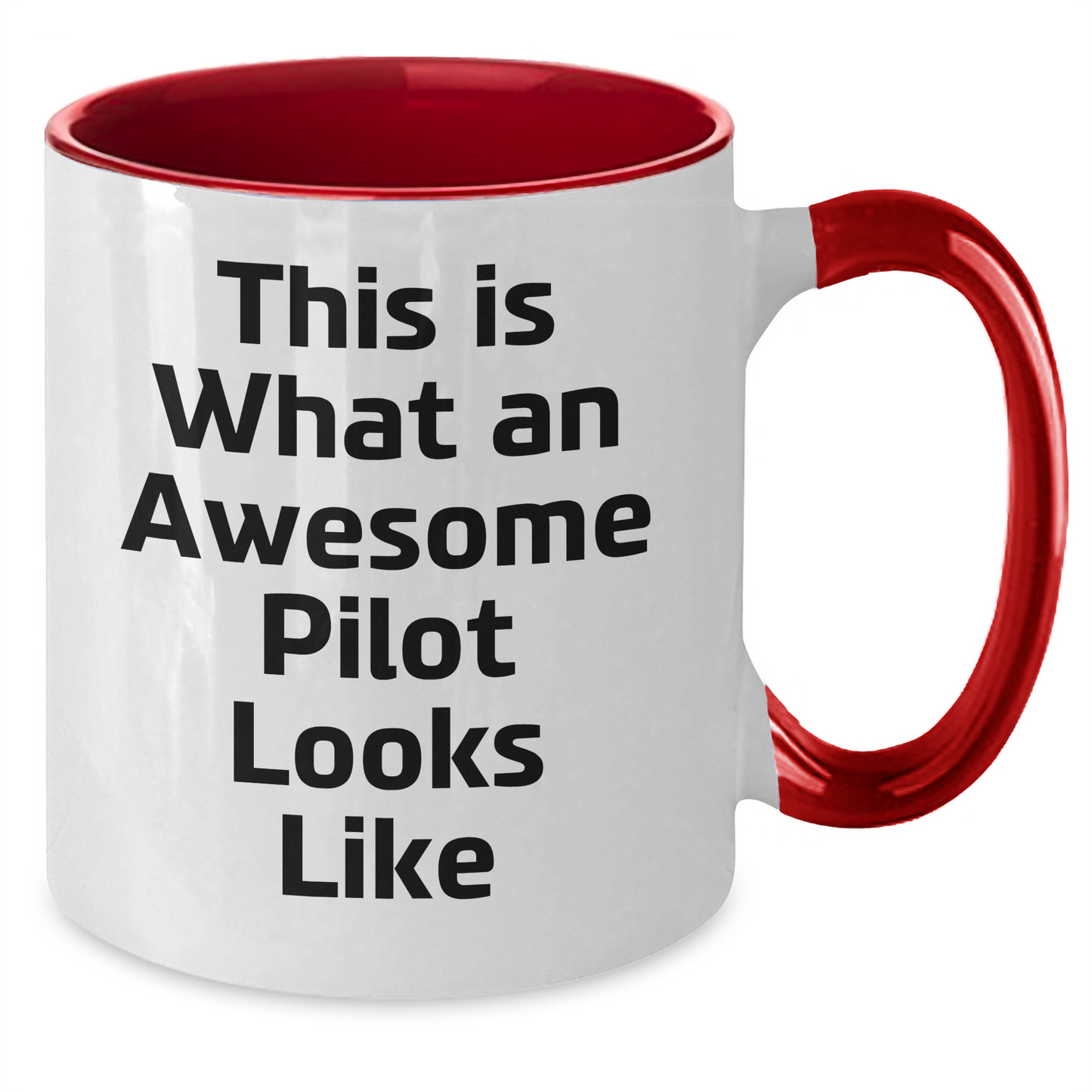 Funny Pilot Gift from Men to Pilot, Two Tone Coffee Mug with Quote 'This Is What An Awesome Pilot Looks Like', Father's Day Unique Gifts - Victory Thru Vision 