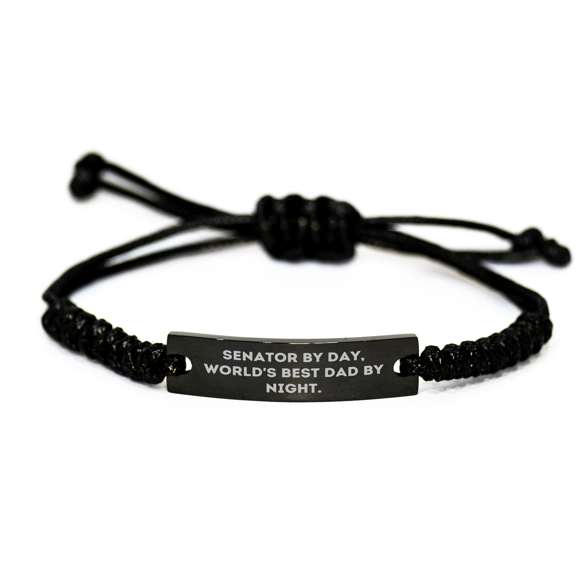 Senator Gifts from Men - Rope Bracelet with Funny Quote 'Senator By Day, World's Best Dad By Night.' for Mother's Day Unique Gifts - Victory Thru Vision 