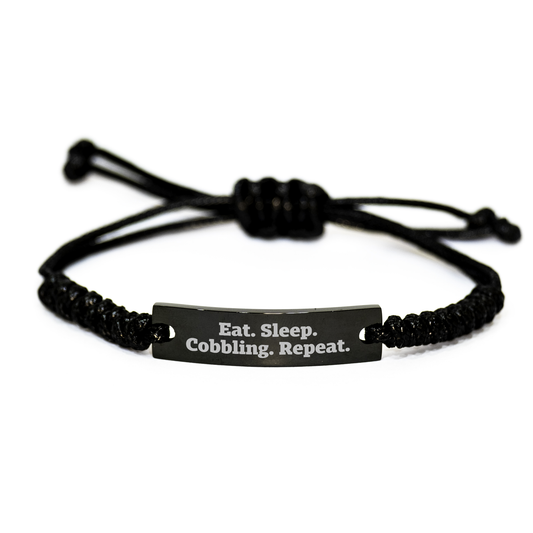 Cobbling Enthusiast Gifts from Men - Eat. Sleep. Cobbling. Repeat. Rope Bracelet for Father's Day, Gifts for Dad, Gifts from Family - Image 1