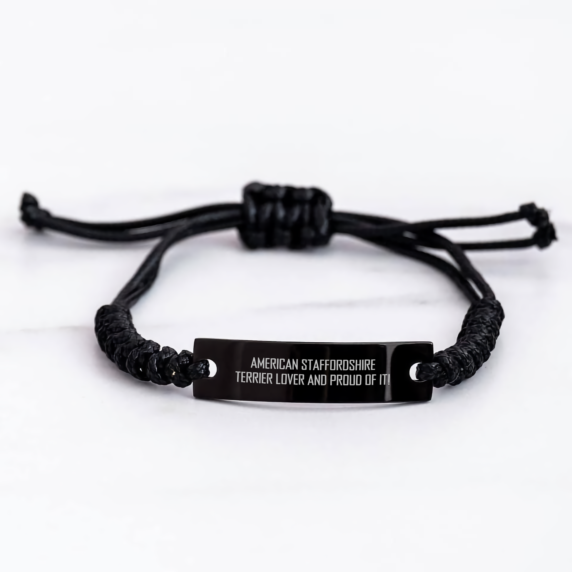 American Staffordshire Terrier Dog Lover Gifts, Father's Day Unique Rope Bracelets with Quote 'American Staffordshire Terrier Lover And Proud Of It!' from Men to Family - Image 3