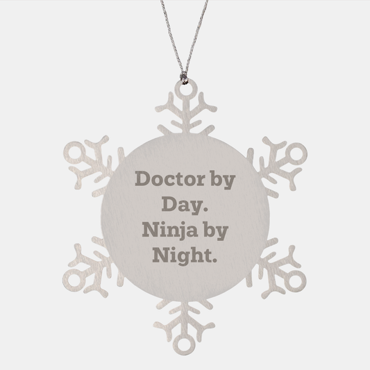 Doctor's Snowflake Ornament Gifts from Friends, Unique Christmas Doctor Gifts - Victory Thru Vision 