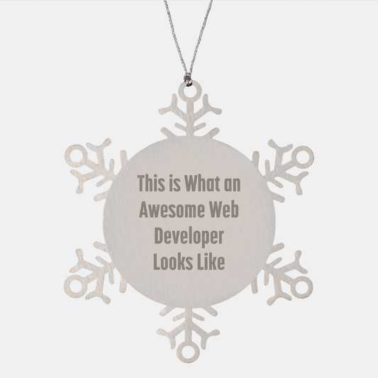 Funny Web Developer Snowflake Ornament Gifts from Friends to Web Developers, Christmas Unique Presents for Men, Inspirational Motivational Quote - Image 1
