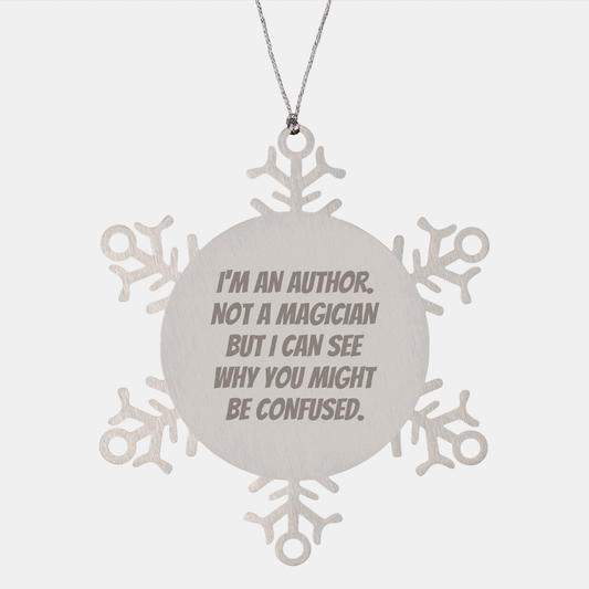 Author Snowflake Ornament Gifts from Friends, Gifts for Authors, Funny Christmas Unique Present - Image 1