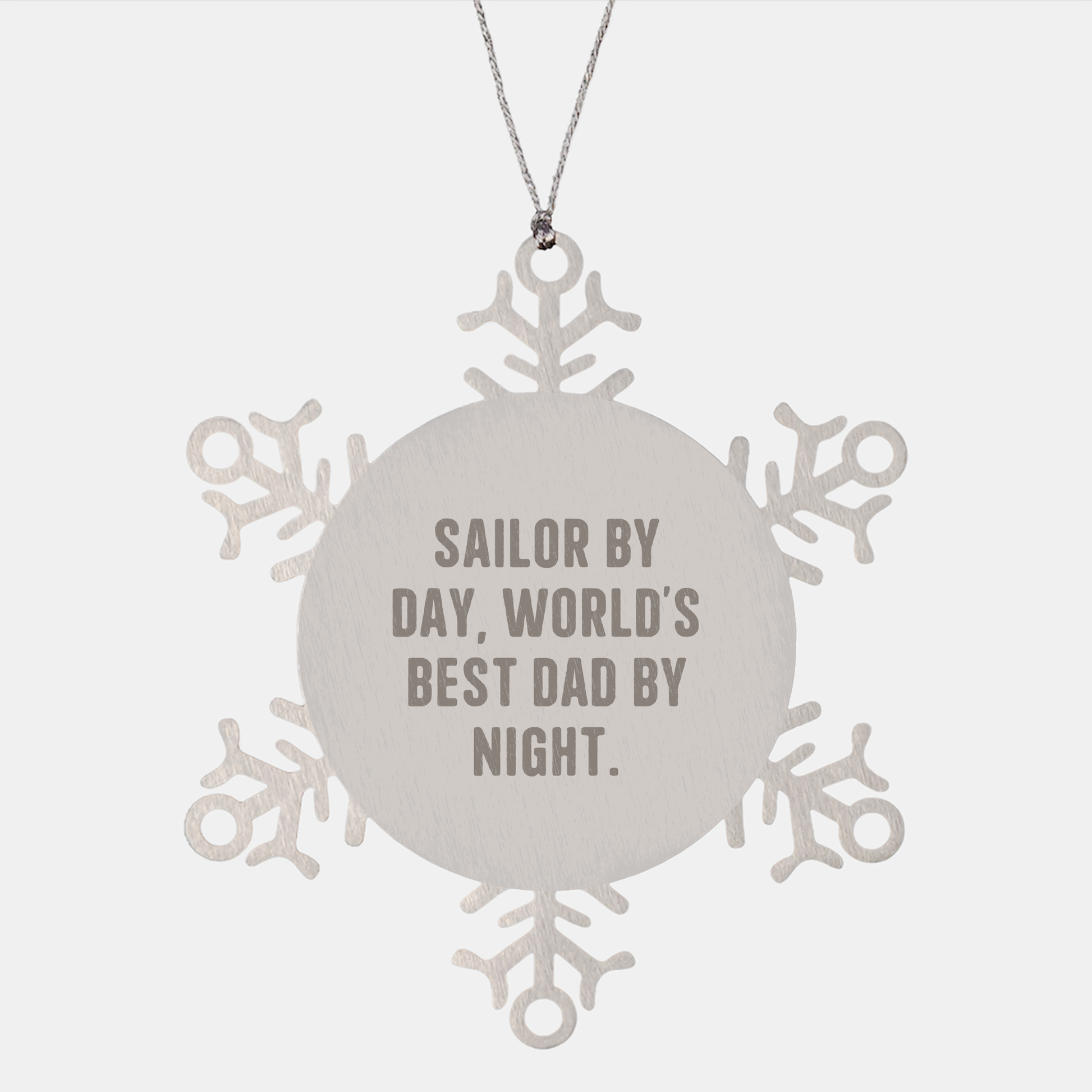 Sailor Snowflake Ornament Gifts from Men to World's Best Dad By Night, Funny Snowflake Decor for Christmas - Image 1