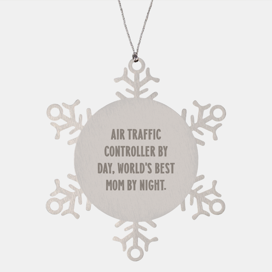 Air Traffic Controller Snowflake Ornament, Funny Quote Gifts for Men, Christmas Unique Presents from Friends, Family, or Coworkers - Victory Thru Vision 