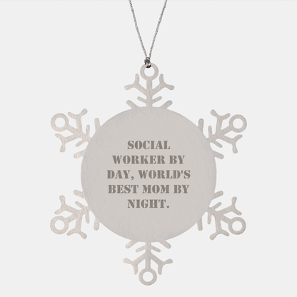 Social Worker Gifts from Men to Social Workers - Snowflake Ornament - Christmas Unique Presents - Image 1