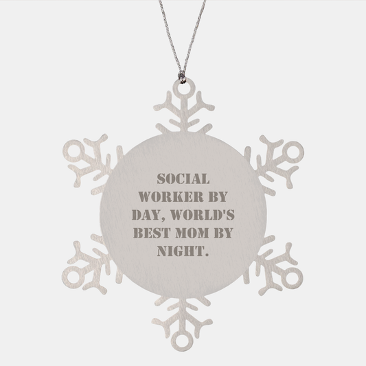 Social Worker Gifts from Men to Social Workers - Snowflake Ornament - Christmas Unique Presents - Image 1