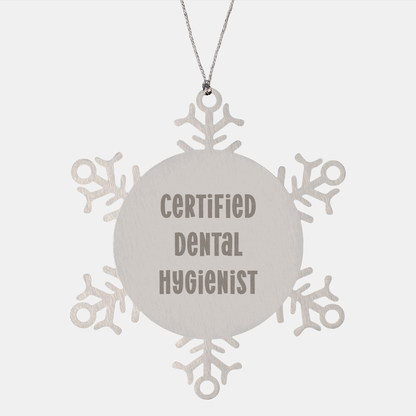Funny Certified Dental Hygienist Gifts from Friends for Christmas Unique Snowflake Ornaments, 'A Breath of Fresh Air' - Victory Thru Vision 