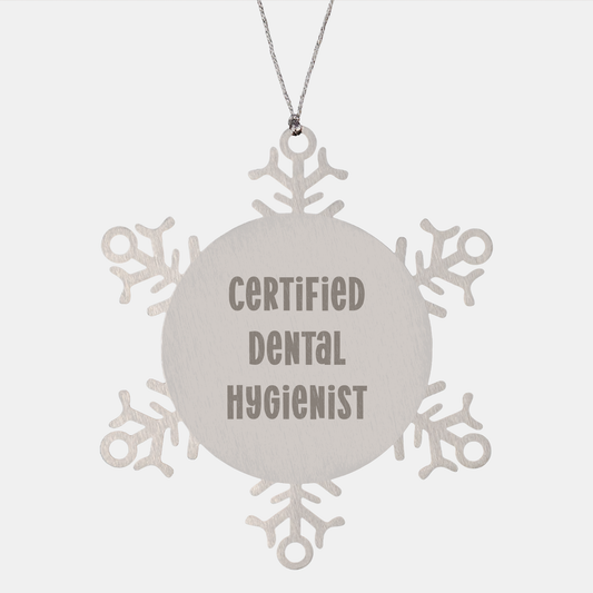 Funny Certified Dental Hygienist Gifts from Friends for Christmas Unique Snowflake Ornaments, 'A Breath of Fresh Air' - Victory Thru Vision 