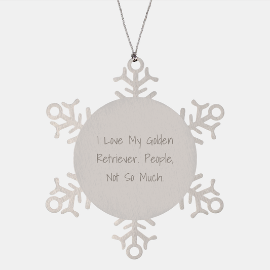 Funny Golden Retriever Dog Snowflake Ornament Gifts from Men to Family, Perfect for Christmas Unique Gifts - Image 1