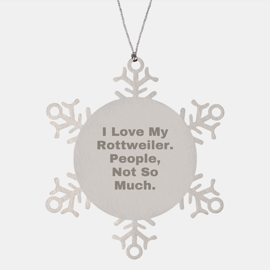 Funny Rottweiler Dog Snowflake Ornament Gifts from Friends, Family, or Coworkers - Unique Christmas Memorable Present for My Rottweiler Dog Lover - Victory Thru Vision 