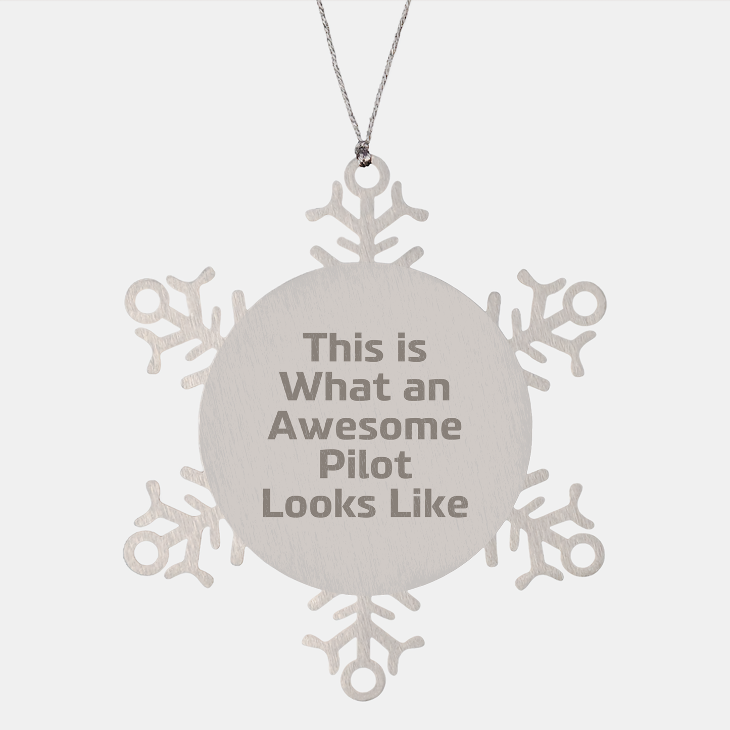 Funny Pilot Gifts, Pilot Snowflake Ornament, This Is What An Awesome Pilot Looks Like, Christmas Unique Presents from Family to Pilot Friends - Victory Thru Vision 