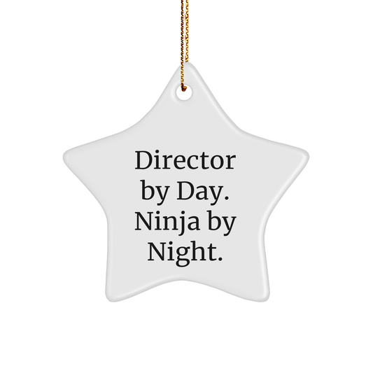 Director Gifts by Day, Ninja Ornaments by Night, Funny Star Ornament for Men, Women, or Friends, Gifts from Family, Perfect for Christmas - Image 1