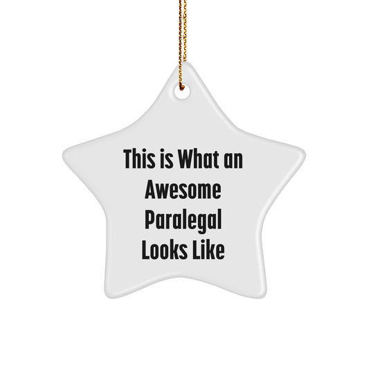 Funny Paralegal Gifts from Friends for Awesome Paralegals, This Is What An Awesome Paralegal Looks Like Star Ornament, Christmas Unique Gifts - Image 1