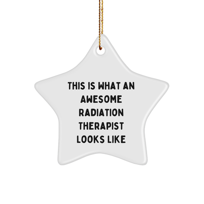 Funny Radiation Therapist Gifts from Friends - This Is What An Awesome Radiation Therapist Looks Like, Star Ornament for Christmas, Gifts for Radiation Therapist Women - Victory Thru Vision 