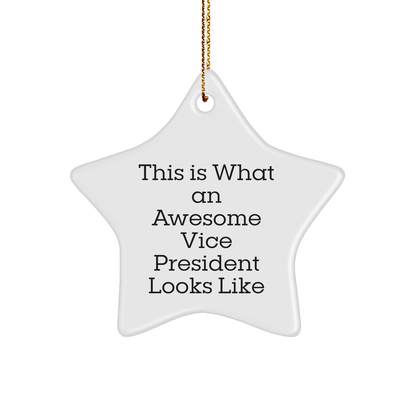 Gifts from Friends to Vice President, This Is What an Awesome Vice President Looks Like, Star Ornament for Christmas - Image 1